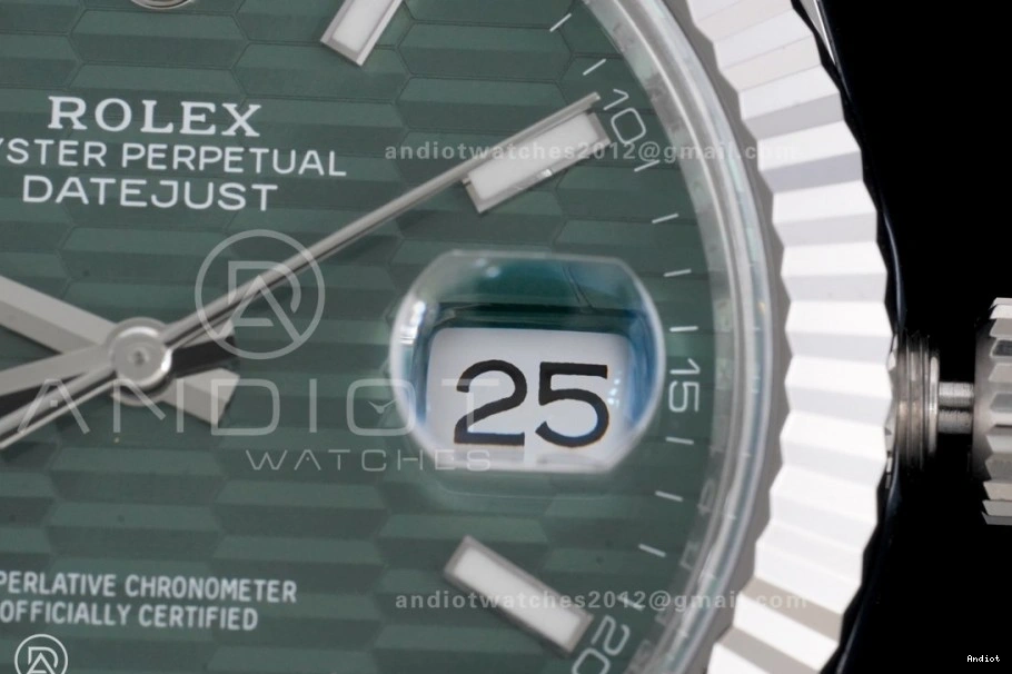 126334 Textured Bracelet Green 1:1 Best 41 Clean on Steel DateJust Dial 904L SH3235 Jubilee Edition 0324